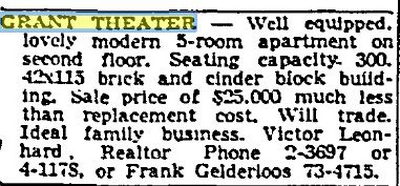 Grant Theater - November 1959 Sale